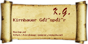 Kirnbauer Gáspár névjegykártya